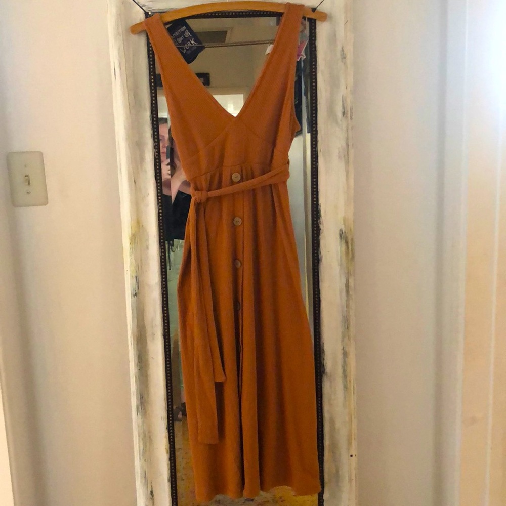 Lazy Sunday Camel colored midi dress